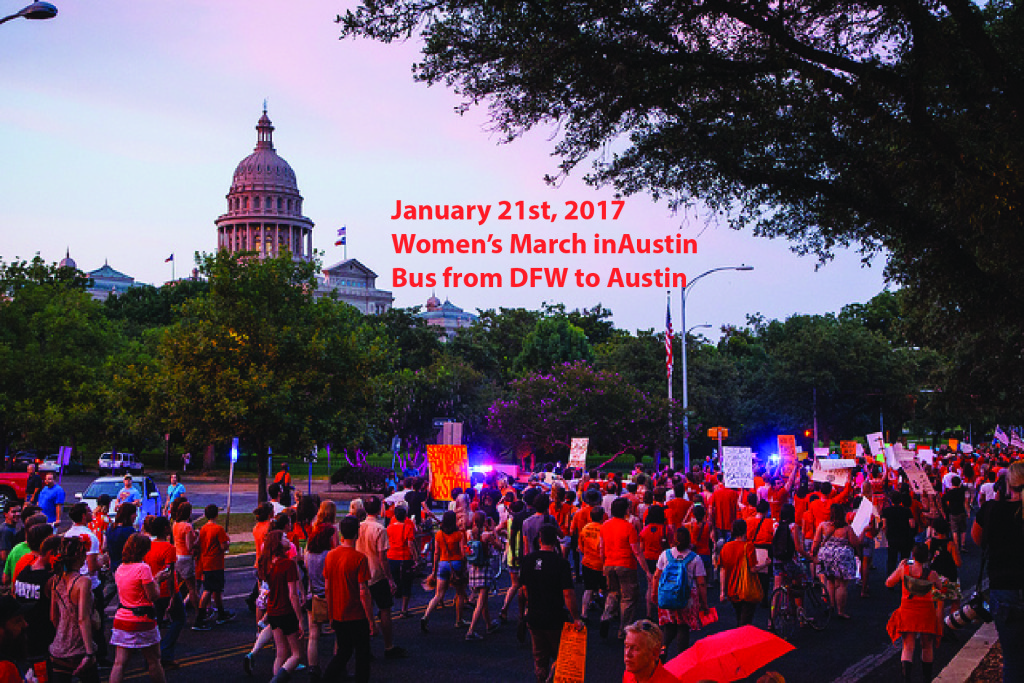 Bus to Women’s March Austin North Dallas Texas Democratic Women